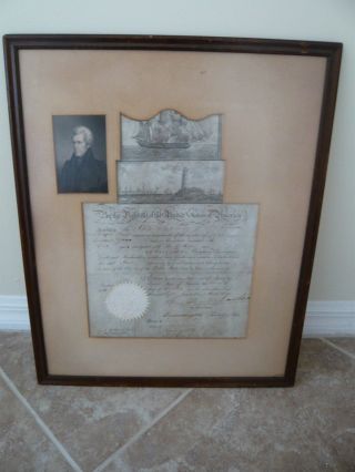 Andrew Jackson Autograph Ships Paper Passport 10/11/1833,  Sign Edward Livingston