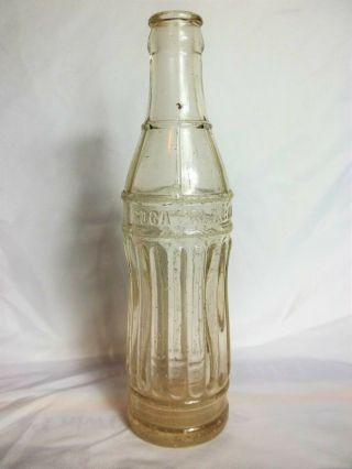 Rare Vintage Coca - Cola “twin City” 7 Oz.  Ribbed Clear Glass Bottle St.  Joseph Mi