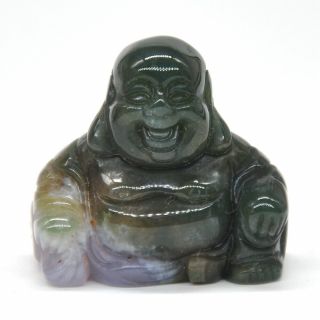 1.  2 " Laughing Maitreya Buddha Figurine India Agate Crystal Healing Lucky Carving
