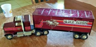Vtg Nylint Metal Freight Line Silver Knight Truck And Tanker Trailer 25  Long