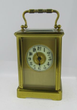 Late 19th C Brass Cased Gothic Chapter Ring Carriage Clock,  Gwo