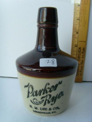 Antique " Louisville,  Ky.  " Pottery ½ Pint Whiskey Jug 5½” 1880 - 1910 50/28