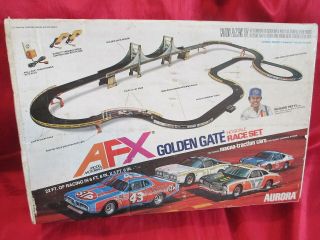 Vintage Aurora Afx Golden Gate Ho Scale Race Set 2 Cars 98 Complete