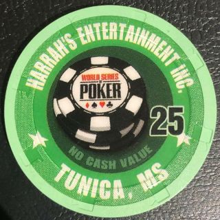 Wsop World Series Of Poker Circuit Ncv 25 Tournament Chip T25 $25 Very Rare Ms