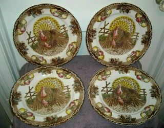 Htf Vintage King Tom Turkey Dinner Plate (4)