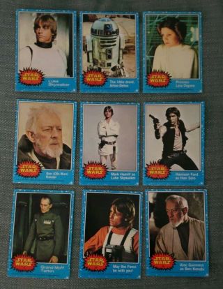 1977 Topps Star Wars 1st Series 1 Complete 66 Blue Card Set Exmt Or Better
