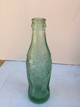 Embossed 6 Oz Coca Cola Thermopolis Wyoming Hobbleskirt Green Bottle Patd105529