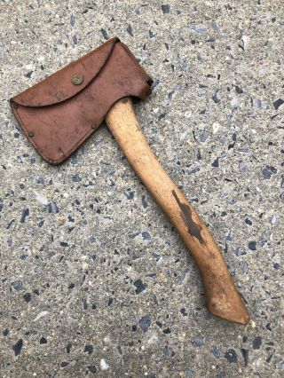 Vintage Stanley Boy Scout/ Hand Camp Axe/ Hatchet With Sheath