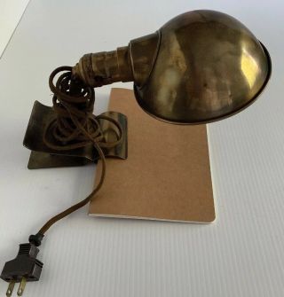 Farberware Adjusto - Lite Clip On Brass Light Lamp W/ Shade