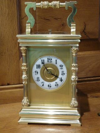 French Repeating Carriage Clock Massive 8 " High Case In Stunning 1880s