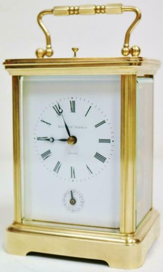 Vintage Matthew Norman 8 Day Gong Striking Repeater Carriage Clock With Alarm