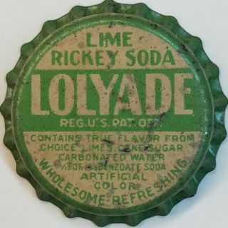 Lolyade Lime Ricky Soda Bottle Caps Crown Cork Cap