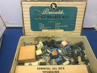 Vintage Brunswick Balke Collender Billiards Pool Cue Repair Kit W/ Box