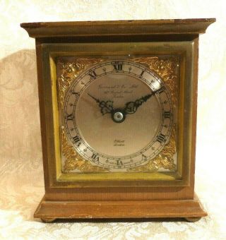 Vintage Elliott London Mantle Clock Retailed By Garrard & Co Ltd Regent St