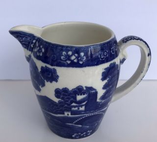 Vintage Small Copeland Spode Blue Tower Creamer Syrup Milk Pitcher