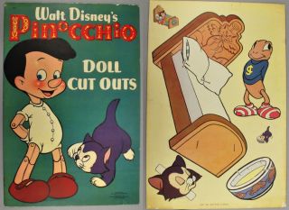 Disney Paper Dolls 1939 Pinocchio 935 Whitman Cut Out Book Uncut