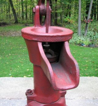 Vintage Water Cistern Pump Cast Iron Number 2 Red Jacket Hand Pump 3