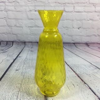 Vintage Vase Yellow Glassware Decorative - 8 " Tall X 2.  75 "