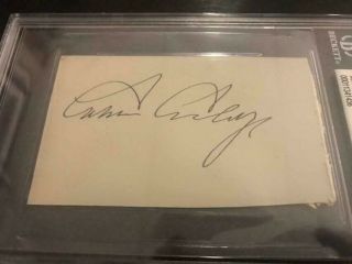 Calvin Coolidge Signed And Encapsulated Card Beckett 00011341456