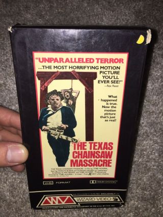 The Texas Chainsaw Massacre Wizard Video Release Vhs Tape Vintage 1982