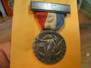 Ww 1 World War Veteran Will County Ill Metal Of Gratitude Ribbon 1919