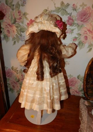 Gorgeous Antique French German Doll Bebe Bisque Silk Lace Dress Hat - NO DOLL 2
