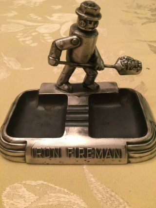 Vintage Iron Fireman Robot - Furnace Advertising Ashtray Vintage Sign