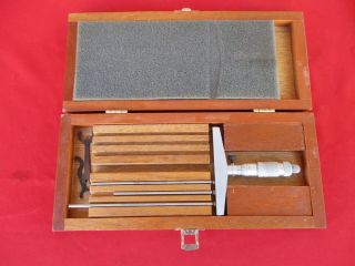 Vintage Brown And Sharpe 603 Depth Micrometer Set (1343)