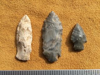 3 AUTHENTIC TENNESSEE - KNIFE SPEAR ARROWHEAD ARTIFACTS FROM FENTRESS COUNTY,  TN 2