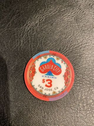 100 3$ Bcc (company Bought By Paulson) Garden City Casino Poker Chips