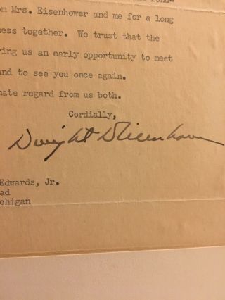 Dwight Eisenhower Signed Letter (1951) Re: To A Close Friend President 2