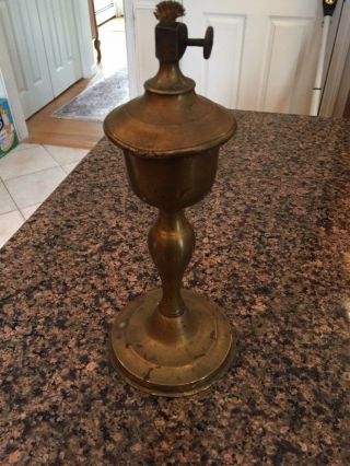 Antique Whale Oil Lamp,  Brass