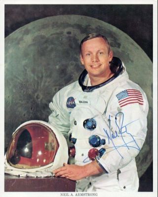 Neil Armstrong Signed Nasa 8x10 White Suit Photo.  Autograph.  Un - Inscribed.