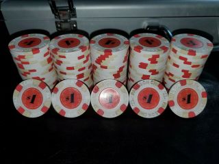 Paulson Tophat & Cane Poker Chips 100 Peices