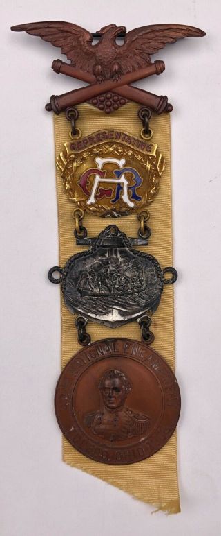 1908 42nd Gar Representative Badge National Encampment Toledo Ohio Pin Medal