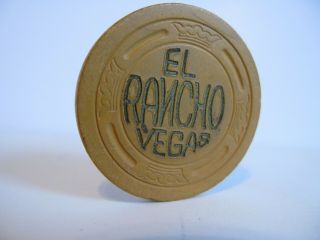 $100 El Rancho Vegas Casino Chip Las Vegas,  Nv Rated " S "