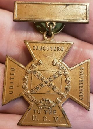 Rare United Daughters Confederacy To The U.  C.  V.  Southern Cross Of Honor Medal
