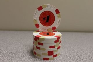 10 Paulson Classics Top Hat & Cane $1 Casino Poker Chips - Very Rare