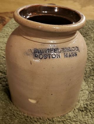 Antique Stoneware Jar Crock A.  B.  Wheeler Boston Mass