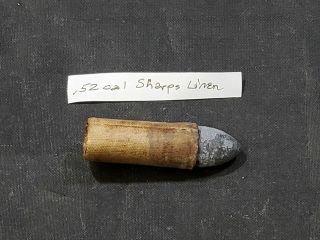 Civil War 52 Cal Sharps Linen Cartridge
