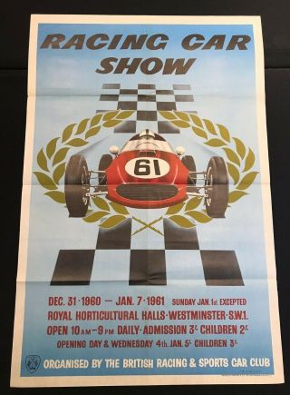 British Auto Racing Vintage Poster 1960 Sports Car Club