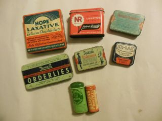 Vintage Eight Laxative Medicine Tins