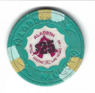 Aladdin Hotel $25 Casino Poker Chip Las Vegas Nevada Obsolete