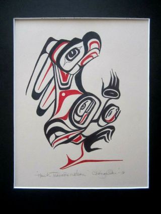 Northwest Coast Art - Haida Hawk Transformation - Painting