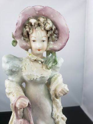 Rare Gorgeous Porcelain Dresden Lace Cordey Cybis Lady Figurine Usa