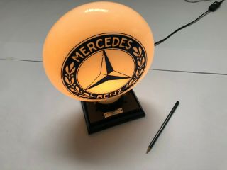 Classic Mercedes Benz Emblem Vintage Art Deco Style Desk Lamp Glass Light Rare
