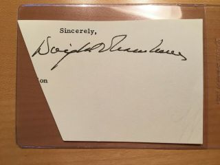 President Dwight Eisenhower Signed Clipped Signature From White House Letter