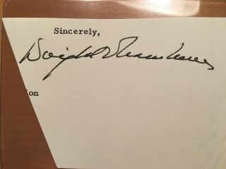 President Dwight Eisenhower signed CLIPPED signature from White House letter 2