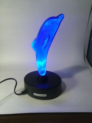 Lumisource Blue Dolphin Electric Motion Plasma Lamp Light 12 " Glass Globe Plasma