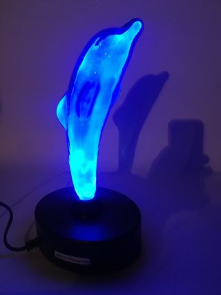 LumiSource Blue Dolphin Electric Motion Plasma Lamp Light 12 